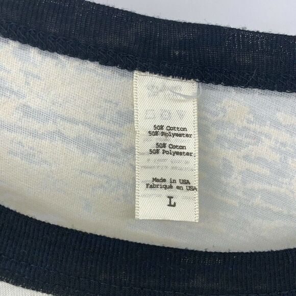 Santa Dont Stop Believin' Christmas Ragland Tee L - Picture 7 of 7